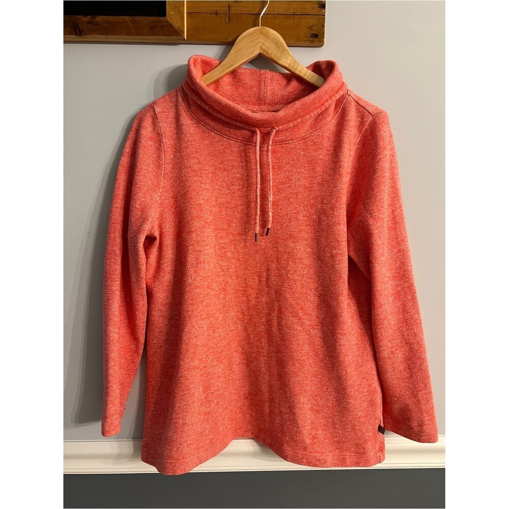 Talbots Coral Marled Cowl Neck Pullover Sweater Top Cotton Blend